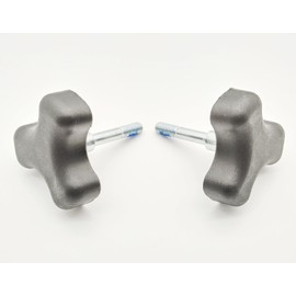 Rollator walker replacement knobs,Universal Rollator Height Adjustment Knob,Deluxe Aluminum Rollator Accessories - 3 Point Knob W/Bolt, Rollator Parts,Ergonomic design,Comfortable and good.(1Pr Black)