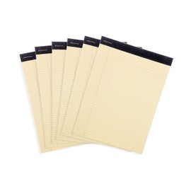Mintra Office Legal Pads - ((PREMIUM CANARY 6pk, 8.5in x 11in, NARROW RULED))
