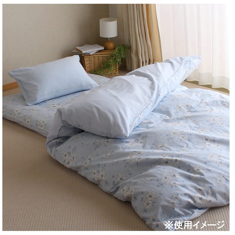 Mary Night CT13113-76 Anemone Futon Cover, Blue, Single Long, Approx.