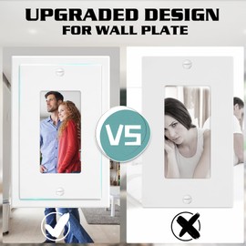 1-Gang Modern Edge Decorative Wall Plate Cover Switch Outlet Single Decorator Electrical Faceplate for Light Switches, Smart Switch, GFCI, Dimmers, Receptacle, USB Outlet (4 Pack, Single Decorator)