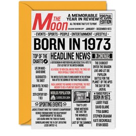 51st Birthday Cards for Women Men - Born In 1973 Newspaper - Happy 51 Birthday Card for Dad Mum Aunt Uncle Vintage Retro Back In 1973, 5x7 Inch Fifty-One Fifty-First Bday Greeting Cards
