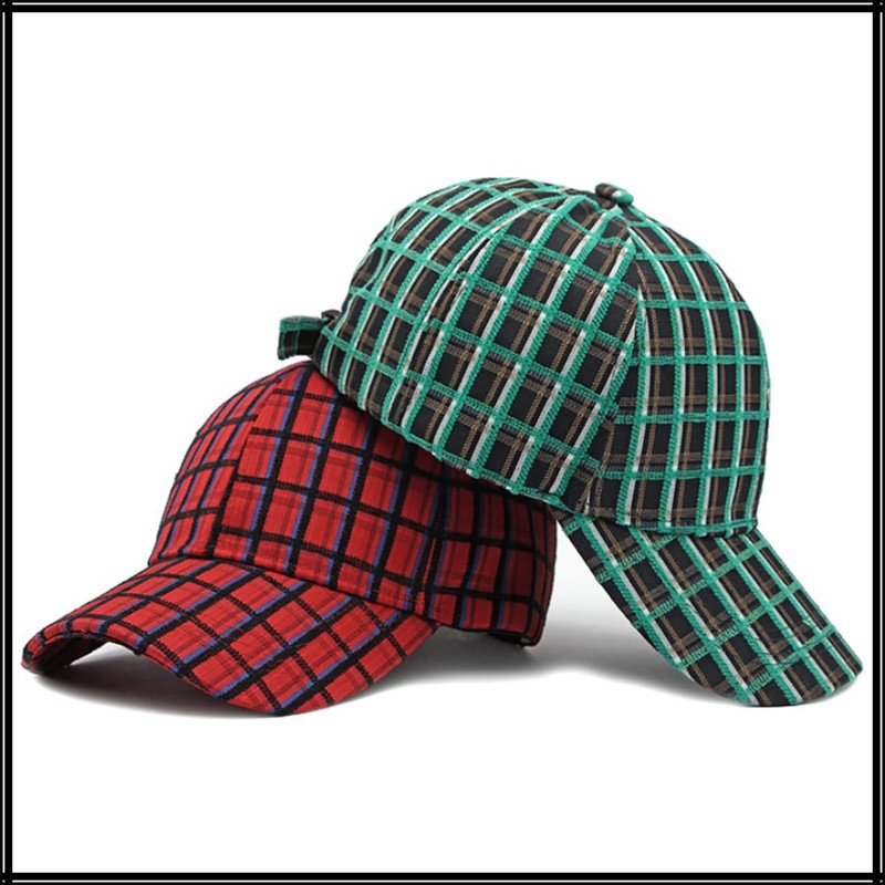 White Fang CZA304 Checkered Cap, Casual Design, Hat, Checkered Pattern,