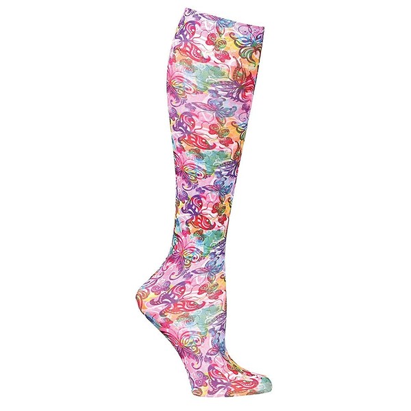 Celeste Stein Womens Moderate Compression Knee High Stockings - Butterflies