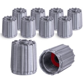 MEAJOO 10PCS Long TPMS Tire Valve Stem Caps, Leak-Proof Air Protection, with O-Ring Rubber Seal, Universal Tyre Valve Dust Caps for Cars, SUV, Trucks, Bikes, Motorcycles, Bicycles(Gray)