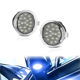 PGONE 2PC Full LED Side Under-Mirror Puddle Light Lamp Assembly Compatible with Ford F-150 Expedition Explorer Edge Flex Fusion Taurus X Lincoln Mercury, (Blue)