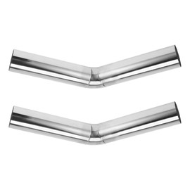 Motoforti 45 Degree 57mm/2.25" OD Mandrel Exhaust Pipe Car Exhaust Pipe Tubing Piping 200mm/7.87" Length 304 Stainless Steel Silver Tone 2 Pcs