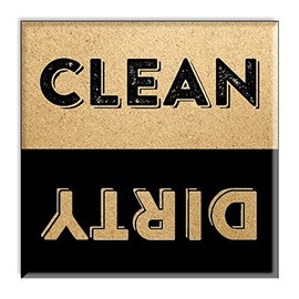 Dishwasher Magnet Clean Dirty Sign, Strong Clean and Dirty Magnet for Dishwasher (Retro Letterpress Design)