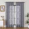 OVZME Grey Sheer Curtains 84 inches Long 2 Panels for
