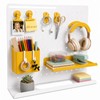 HOHOLEU Metal Desk Pegboard Organizer, No Drill Modular Storage Kit