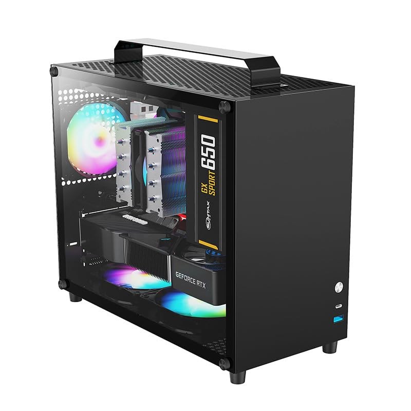 ALAMENGDA V500 Mini Portable M-ATX/ITX Computer Case, MINI-Tower CASE, Full
