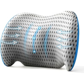 XLDHYLL Soporte Lumbar de Memory Foam con Funda Transpirable Extraíble Cojín lumbar ergonómico con bolsa portátil, para asiento de auto, silla, cama, oficina, viajes y descanso