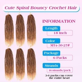 Passion Twist Crochet Hair 18inch 96 Stands Passion Twists Braiding Hair 6 Packs Synthetic Passion Twist Crochet Braids Hair Extensions (MT4/30/27# 0mbre Auburn, 18 Inch (Pack of 6))