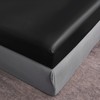 JHCHMX Satin Fitted Sheet Single,Deep Pocket Silkly Black Single Bed