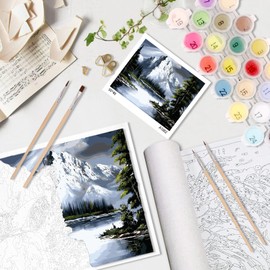 Qiukoo Paint by Numbers Adult Landscape - DIY Paint by Numbers Set for Adults with Brush and Acrylic Paints - Hand-Painted Oil Painting Kit for Home Decoration and Gift (50 x 40 cm)