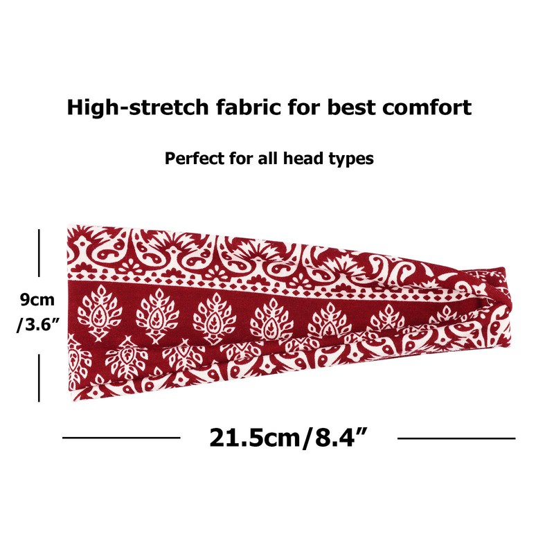DRESHOW 6 Pack Yoga Sports Headbands for Women Elastic Non-Slip