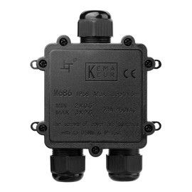 Waterproof IP68 Junction Box, 3 Way Plug Line M25 Wire External Electrical Junction Box Outdoor Cable Connector Wire Range 4-8mm or 8-12mm or 10-14mm