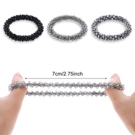 3 Pcs Rhinestone Pony Tails Hair Ties Rhinestone Hair Accessories Womens Hair Ties Rhinestone Hair Tie Elastic Rhinestone Scrunchies for Women Girls
