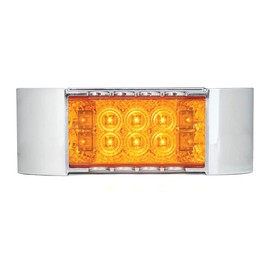 GG Grand General 76214 Amber/Amber LED Light (Rectangle Wide Angle Spyder Clear Bezel)