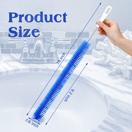 2 Pcs Drain Cleaner Brush 15 Inches Extra Long Handle Scrub Cleaner Bottle Brush for Cleaning Drain Brush Household Cleaning Brushes for Tube, Kitchen, Pipes, Dishwasher, Drains