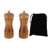 2PCS Wood Pepper Grinder Adjustable Coarseness Efficient Grinding Pepper Mills