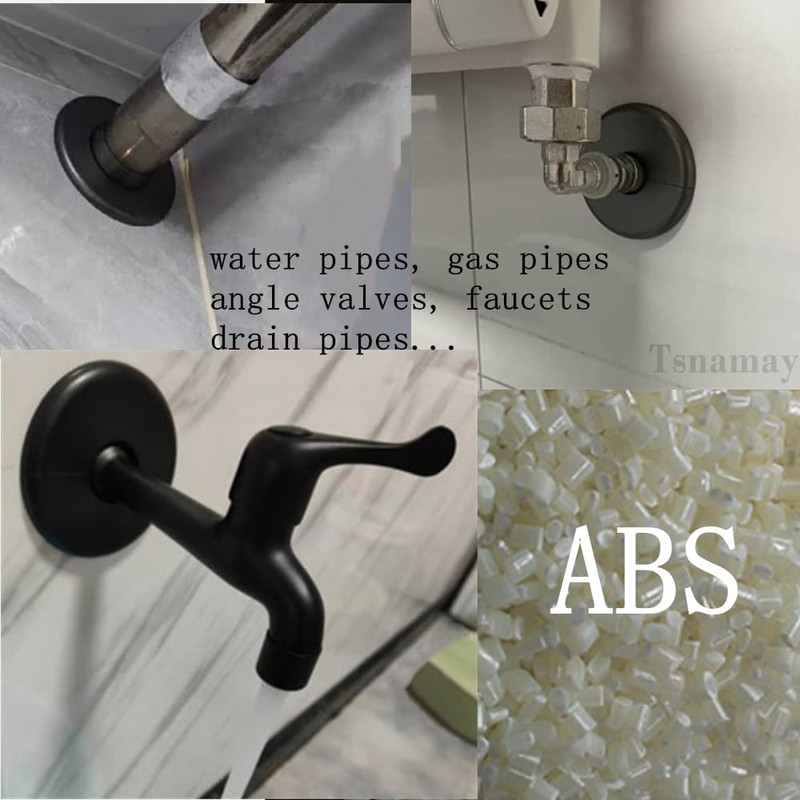 Tsnamay 2 Pcs Wall Split Flange, ABS Round Self-Adhesive Escutcheon
