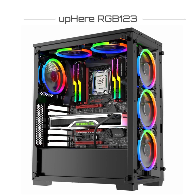 upHere 120mm RGB LED Computer Case PC Cooling Fan, Ultra
