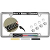 First Responders - Law Enforcement, Police, Military and Fire Thin Line (Stripe) USA American Flag - Domed Narrow Top 4 Hole Metal Car License Plate Frame with Free caps - Chrome (Quantity: 1 Frame)