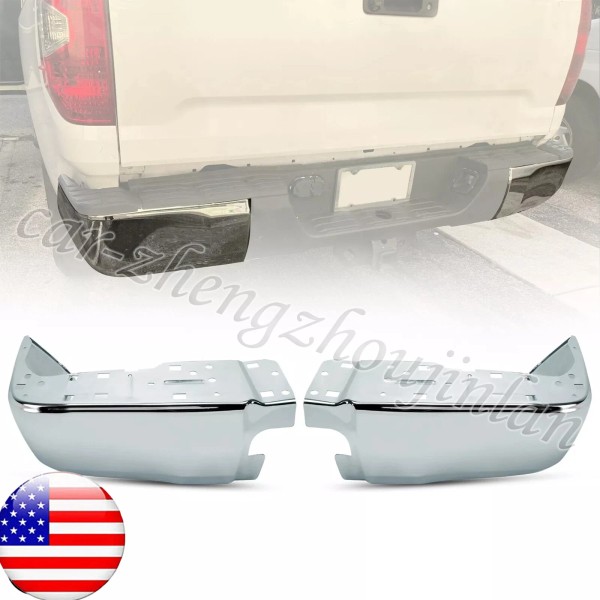 Unbranded Bumper End Set Fit 2014-2021 Toyota Tundra Rear Chrome