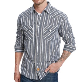 Westbro® Flannel Shirt for Men Western Shirts for Men Pearl Snap Cowboy Plaid Vintage Lightweight Mens Flannel Shirt