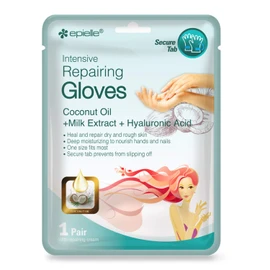 Epielle Intensive Repairing Hand Masks 6 Pairs, Deep Moisturizing Gloves for Dry, Cracked Hands, Repair with Coconut Oil & Milk Extract, Korean Skin Care, Spa Set, Self Care Gifts for Women