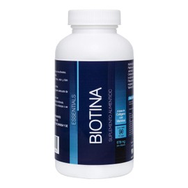 NLS ESSENTIALS | BIOTINA | 90 cápsulas | 300mcg de Biotina + 400UIs D3 + 10mg Zinc + 300mg de Péptidos de colágeno