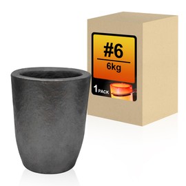 Nelyrho #6 (6kg) Premium Black Graphite Crucible, Silicon Carbide Clay Furnace Cup for Melting Casting Refining Aluminum, Gold, Silver, Copper, Brass, Withstand High Temperature 1800℃/3272℉