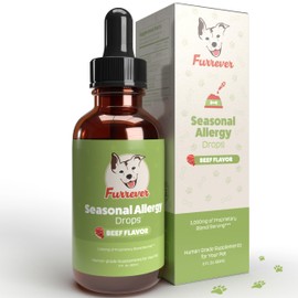 Furrever Dog Allergy Relief Drops - Support Your Pets Immune System during Seasonal Allergies - for Itching, Scratching, and Licking - Allergy Aid for Dogs & Cats - Beef Flavored - 2oz