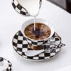 Porlien Checker Pattern 17-Piece Tea Set for 6 with Teapot,