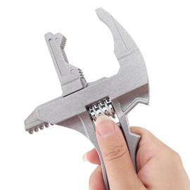 OriGlam Stubby Adjustable Wrench, Large Opening Wrench Spanner, Aluminum Alloy Wide Jaw Spanner Repair Tool for Bathroom Washbasin Tube Plumbing Automotive