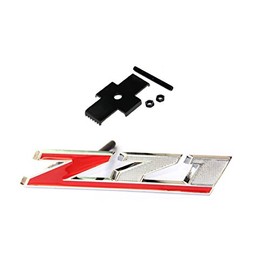 Yoaoo 1x OEM Red Grille Z71 Emblem Badge Compatible with Silverado 2500Hd 3500Hd Sierra Tahoe Chrome