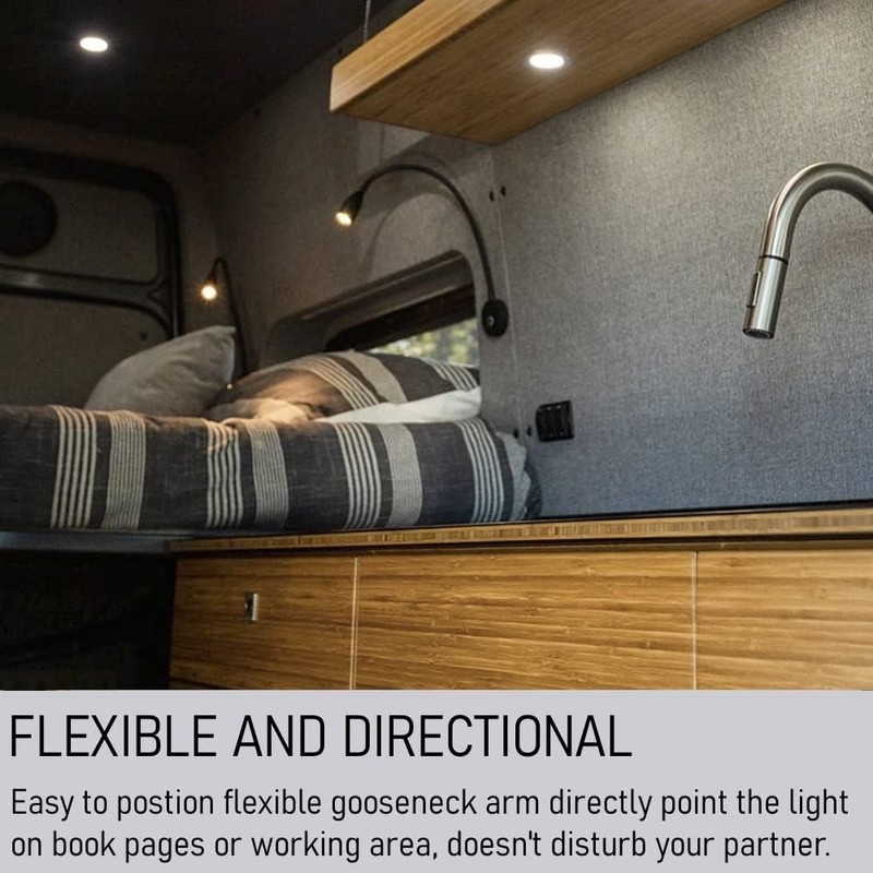 Obeaming 2 Pack RV Dimmable Reading Light, Full Metal &