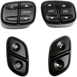 Steering Wheel Control Switches (Set of 4) Fits for 2003-2007 Chevy Avalanche Silverado Suburban Tahoe, GMC Sierra Yukon 71715S-4