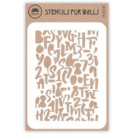 Numbers Layering Stencil 11.43 x 16.51 cm - Stencils for Walls, Original Letters and Numbers Stencil Stencil for Adding Texture, Design and Accents to Mixed Media Backgrounds