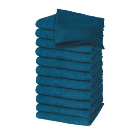 Organix Luxury Washcloth Set for Bathroon, Premium Cotton 12 Pack Face Cloth Set 13x13 Inch, Lightweight Highly Absorbent and Soft Feel Touch, Ideal for a Hotel & Spa Quality Experience (Teal)