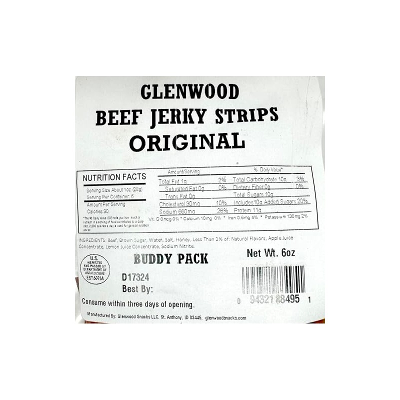 Glenwood Beef Jerky Tender Beef Jerky - Beef Jerky Strips