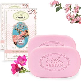 Un Air d’Antan Cherry Blossom Gift Soap Set – With Organic Shea Butter & Argan Oil – French Body & Hand Bars – For Women, Mom, or Her – Paraben-Free