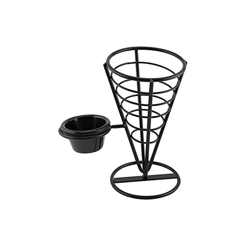 Genware NEV-CNE1 Chip Cone with 1 Ramekin Well, 21.5 cm,