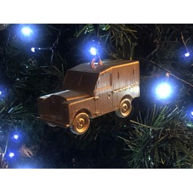 JABTEK Landrover Series 1 GOLDEN Christmas Xmas Tree Decoration Bauble (RARE)