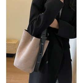 Hobo Bags for Women Vegan Leather Handbag Suede Hobo Bags Bucket Shoulder Bag Purse Tote Handbag Fashion Designer Bag