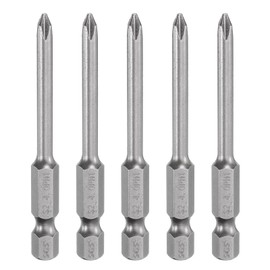sourcing map 5pcs #1 Phillips Screwdriver Bit PH1 1/4" Hex Shank 2.56" (65mm) Long Magnetic S2 Steel Industrial Grade Screw Driver Bit Cross Head Electric Drill Bits 0.157" (4mm) Rod