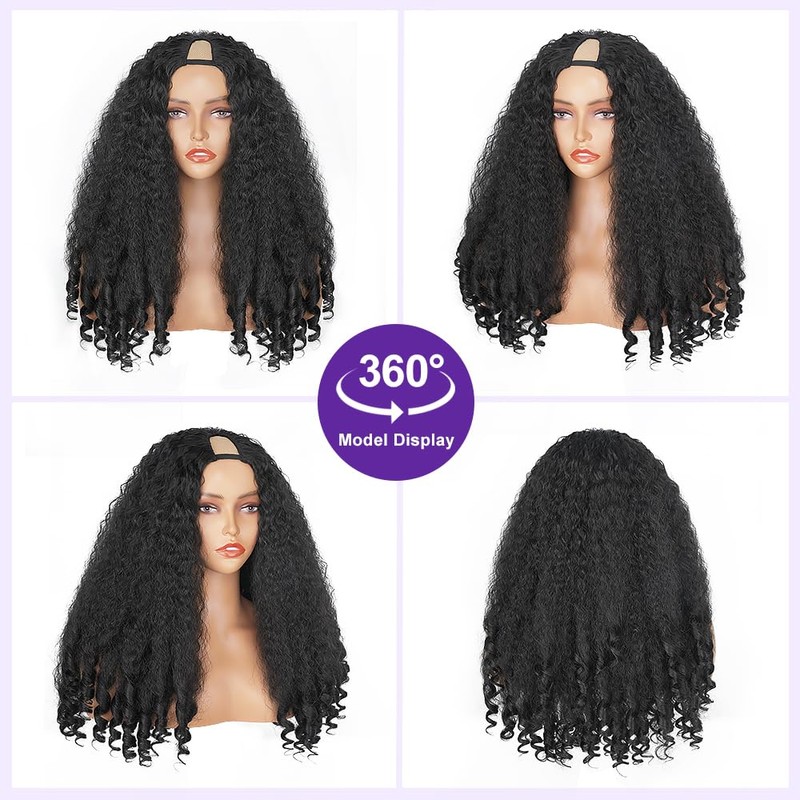 Ninroc Afro Curly V Part Wig & Curly Afro Half
