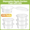 [100 PACK - 2 oz] Round Food Container Pots with