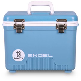 Engel UC13 13qt Leak-Proof, Air Tight, Drybox Cooler and Small Hard Shell Lunchbox for Men and Women in Artic Blue
