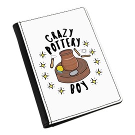Crazy Pottery Boys Stars Passport Holder, black